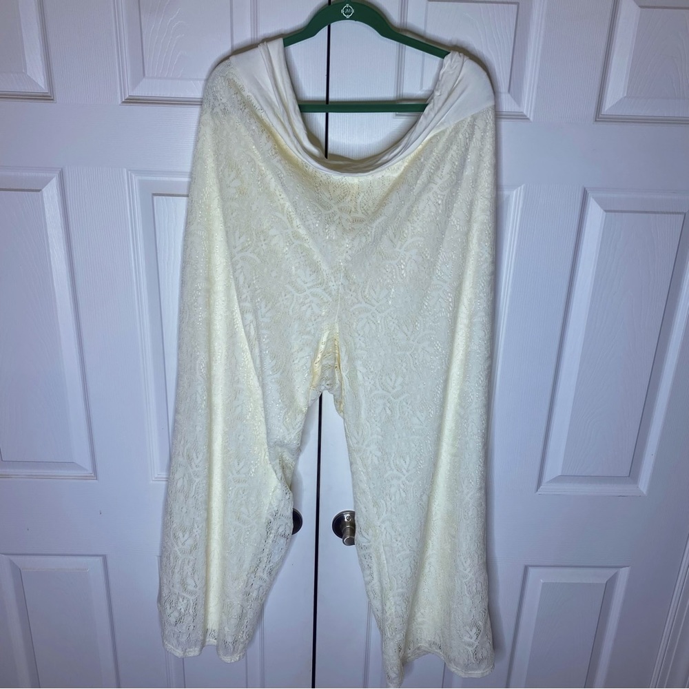 Lace Pants Size 3X Crème Bongo Plus Cover Up